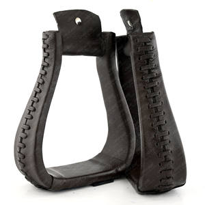 Estribos en forma de campana de cuero personalizados Equipo de equitación occidental clásico para saltar Sillín occidental Estribo Par Estilo campana antideslizante - Product Image 3