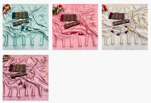 Collection en gros de vêtements de fête brodés en satin Sarees vêtements de fête indiens et pakistanais à des tarifs réduits - Product Image 5