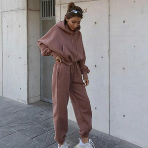 Nouveau unisexe lavage à l'acide sweats à capuche ensembles survêtement pour femmes ample et loisirs sweat à capuche sweat ensemble impression personnalisée Logo survêtement - Product Image 2
