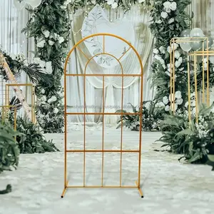 Nouveau Type d'arc de mariage, décor de fond, support de fleurs, processus de placage, route en métal, cadre principal, cadre en fer en métal doré, 2020