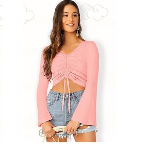 Indian Boutique <b>Top</b> Latest Exclusive Indian <b>Peach</b> Trendy Knitting <b>Tops</b> <b>Women</b> Comfortable Regular Wear Short <b>Tops</b> Western Wear - Product Image 1