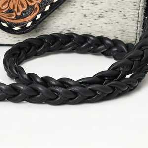 กระเป๋าทรงสี่เหลี่ยมมีสายสะพายสำหรับผู้หญิงหรูหรากระเป๋าทรงสี่เหลี่ยมลายดอกไม้หนังแท้ลายดอกไม้สไตล์โบฮีเมียน - Product Image 5