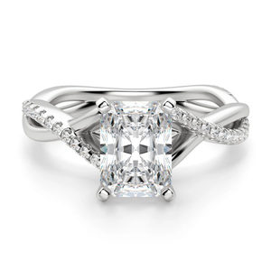 Anillo trenzado de moissanita de corte radiante para mujer, nuevo diseño, anillo de aniversario de fiesta de boda de plata esterlina - Product Image 1