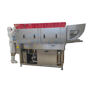 Laveuse <span class=keywords><strong>de</strong></span> caisses et <span class=keywords><strong>de</strong></span> paniers en plastique pour boîtes <span class=keywords><strong>de</strong></span> manutention, utilisée en usine alimentaire - Product Image 2