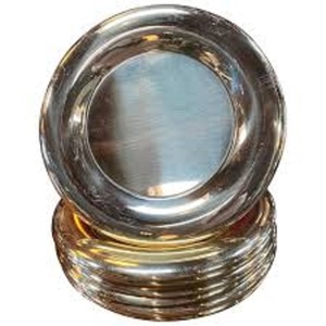 Elegante Plato Base Metálico para Boda, Plato de Acero Inoxidable para Cena, Plato Base para Mesa de Hotel, Vajilla para Mesa de Comedor - Product Image 1