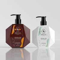 Flacon pulvérisateur de luxe personnalisé 200ml 300ml en PETG octogonal plat, sérigraphié, pour lotion, huile corporelle, crème, savon liquide, cosmétiques