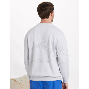 Sudadera clásica de mezcla de algodón con cuello redondo para hombre y dobladillo acanalado para la comodidad diaria Sudadera para hombre - Product Image 4