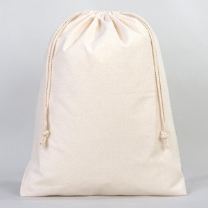 Natural Large Cotton <b>Drawstring</b> <b>Pouch</b> 16x20 Organic Favor Gift Bag Embroidery Logo Screen Dust Customizable for Promotions - Product Image 1