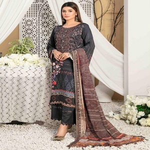 Original de marque Tawakkal marque lin Salwar Kameez lourd broderie travail Design moderne tissu respirant multicolore modèle DIBA - Product Image 5
