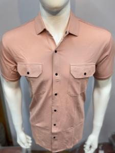 <b>Mens</b> Solid <b>White</b> <b>Short</b> <b>Sleeve</b> Casual <b>Shirt</b> with Front Pockets Breathable Cotton Fabric Trendy Summer Look - Product Image 4