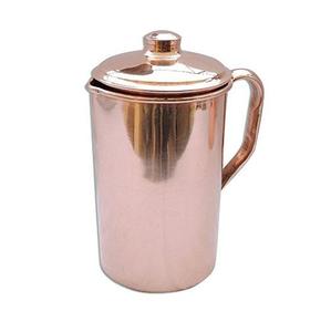 Carafe traditionnelle en cuivre pur avec couvercle, fait à la main, récipient ayurvédique pour le stockage de l'eau potable, essentiels de cuisine et de salle à manger, style de vie sain - Product Image 4