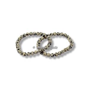 Bracelet de perles Dalmation Jasper 6MM | Obtenez des bracelets de meilleure qualité en ligne à vendre - Product Image 1
