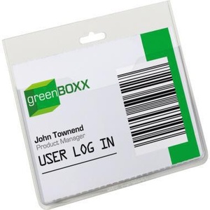 Juego de 20 Porta Tarjetas de Identificación Duraderos de 90 x 60 mm, Incluye 24 Placas de Identificación Insertables, Clip de Cadena Combinable, Transparente - Product Image 1