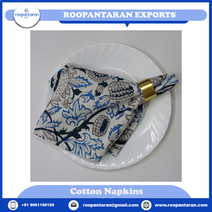 Stylish Pure Cotton Handmade Block Printed Embroidered Table Napkin Bulk Supply for Table <b>Cloth</b> Napkins & Accessories - Product Image 2