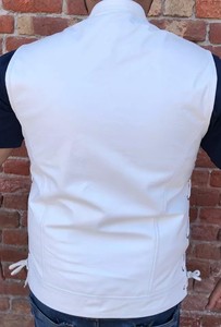 Chaleco de moto de cuero a la moda para hombre hecho a medida SOA Biker Group chaleco estilo Casual Fit producto de Venta caliente de alta calidad - Product Image 3