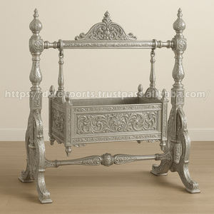 Diseñador Namkaran función Baby Swing/Cradle UK Trending Silver Look Baby Jhoola Decoración DSTExports Venta de fábrica Jhula de madera - Product Image 5
