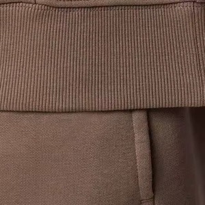 High Quality 100% Cotton Distressed Solid Pattern Jogger Set Eco-friendly Winter <b>Hoodie</b> Sweatpants Applique Plus Size Tracksuits - Product Image 5