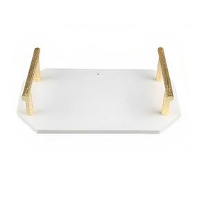 Plateau en marbre de qualité supérieure avec poignée en métal Plateau de service décoratif de table polyvalent Planche à découper pour la cuisine à domicile - Product Image 5