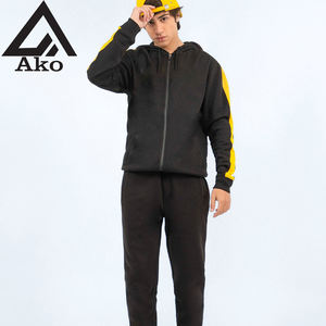 Urban Black <b>Hoodie</b> with Dynamic <b>Yellow</b> Design Stand Out Fashion Meets Function Great for All Seasons Tracksuit Sets for Men Ako - Product Image 1