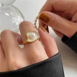最喜欢的珠宝黄铜外壳珍珠母可调开环