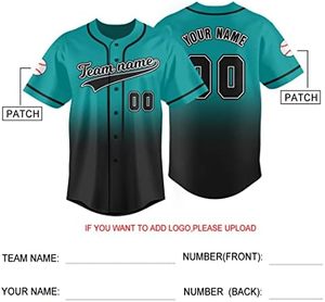 Camiseta de béisbol y softbol personalizada, ropa deportiva suave con botones para hombres y mujeres, impresión por sublimación de poliéster, número de nombre personalizado - Product Image 2