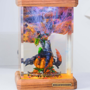 Lampe en époxy personnalisée, lampe en résine époxy, lampe en résine époxy personnalisée, lampe en bois et résine, veilleuse personnalisée, cadeau fait main, Halloween - Product Image 3