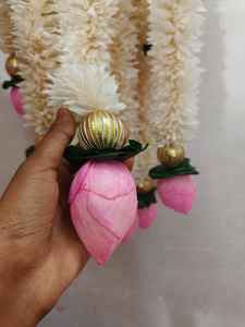 Guirnalda de flores de loto jazmín y artificial, cadena decorativa Toran para bodas, celebraciones festivas, Seemantham Mangalasnanam - Product Image 4