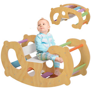 AIYAPLAY 2 en 1 Arc Montessori et chaise berçante Jouet de jeu d'intérieur pour enfants, bois de pin, 91x41x48 cm - Product Image 1