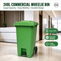 Fournisseur Vérifié – Conteneur à Déchets Mobile 240L en PEHD Écologique Robuste pour Intérieur/Extérieur avec Couvercle et Roues à Frein