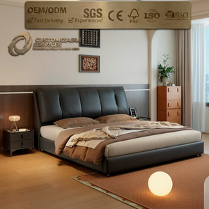 Testiera Alta con Pieghe Verticali in Vera Pelle, Struttura <span class=keywords><strong>Letto</strong></span> Matrimoniale in Legno Massello, Doghe in Pino Silenziose - Product Image 4