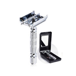 Polished Finish Comfort Shaving Stainless Steel Razor Twin Blade Close Shave Precision <b>Edge</b> Plastic/Wood Customizable Color Size - Product Image 5