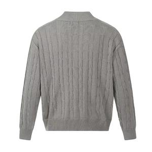 Pulls en laine unis anti-rides pour hommes, personnalisables, fabrication OEM, haute qualité, tricotés, mode hiver 2025 - Product Image 5