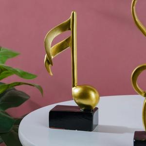 Juego de Figuras Decorativas de Notas Musicales Doradas, Estatuas Musicales de Resina, Decoración Moderna para Mesa del Hogar, Adornos con Símbolos Musicales Ecológicos - Product Image 5