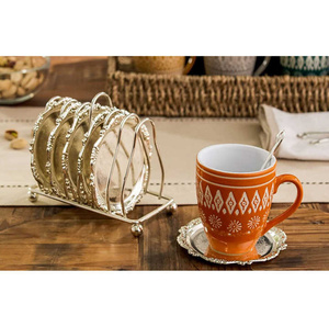 Sous-verres réutilisables écologiques en acier inoxydable de style classique pour le thé, le café et les verres à cocktail-pour le bureau, le restaurant et l'hôtel. - Product Image 1