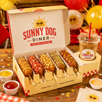 Boîte à corn-dogs personnalisée AT PACK avec porte-gobelet pour emballage de restauration rapide à emporter