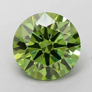 Rotondo taglio brillante 3,08 ct fantasia verde vivido VS2 CVD IGI certificato laboratorio sviluppato diamante per la creazione di gioielli - Product Image 1