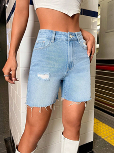 Pantalones vaqueros de Mujer personalizados al por mayor pantalones cortos vaqueros de talle bajo pantalones vaqueros de mujer de alta calidad pantalones cortos calientes vaqueros de Mujer - Product Image 4