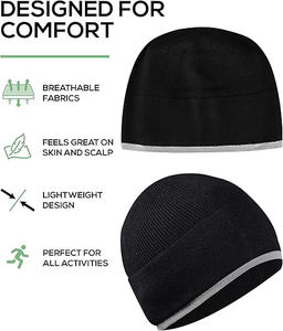 Bonnets d'hiver avec logo personnalisé Chapeaux Skully Style dôme Hommes Femmes Broderie 3D unie Bonnets vierges Broderie unique Design - Product Image 3