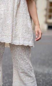 Diseñador de alta calidad Holi especial hermoso algodón rayón CHIKANKARI trabajo en relieve Co-ord conjunto fiesta desgaste boda desgaste Festival - Product Image 4