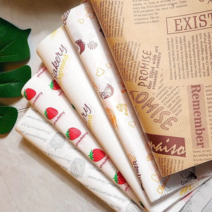 Custom Logo Printed Food <b>Wrapping</b> <b>Paper</b> Greaseproof Waterproof <b>Paper</b> Wrap For Restaurant Use - Product Image 1