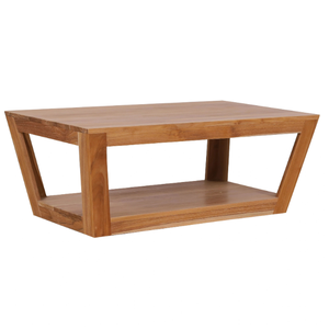 Mesa de centro rectangular de estilo moderno, madera maciza de teca para casa de campo rústica o diseño de sala de estar minimalista - Product Image 2