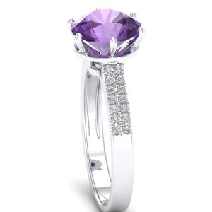 Nouveauté REYES, bague en argent sterling 925, moissanite certifiée GRA, bijoux fins, coupe ronde brillante, 2,75 ct, pierre précieuse améthyste - Product Image 3