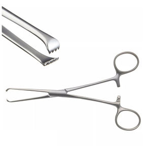 Forceps à tissus Allis de qualité médicale, 5x4 dents, 16 cm, en acier inoxydable, manuel, réutilisable, classe I, usage chirurgical, certifié CE - Product Image 1