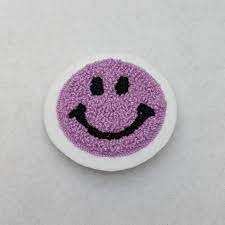 2024 Logo personnalisé presse à chaud Patch chapeau personnalisé patchs en chenille brodés fer à repasser sur visage souriant Patch de broderie - Product Image 6