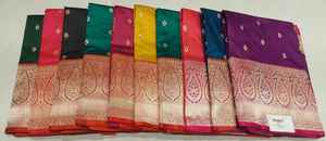 ผ้าส่าหรีผ้าไหมแท้ที่สง่างามทำด้วยมือแบบ100% ผ้า Banarasi Kanchipuram Mysore สำหรับเจ้าสาวและเสื้อผ้าทางวัฒนธรรม - Product Image 6