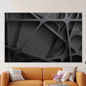 Toile imprimée 3D abstraite noire moderne - Décoration élégante pour la maison, TOILE ENVELOPPEE - Product Image 1