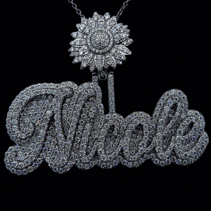 Colgante de Hip Hop de Plata de Ley 925 personalizado con VVS Moissanite Diamond Ice Letter Name GIA Certified Colgantes personalizados - Product Image 1