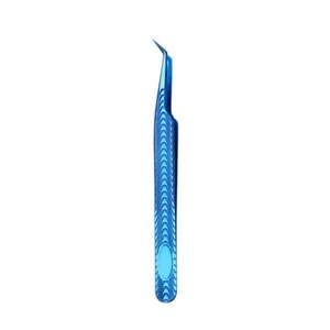Pince à épiler à pointe en fibre à 90 degrés pour extensions de cils, couleur rose, pour extensions de cils volume, marque privée - Product Image 2