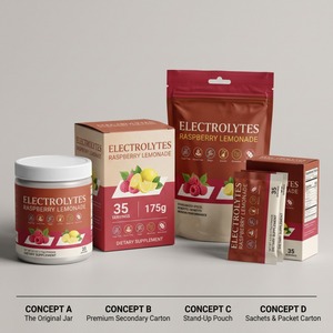 Polvo de Electrolitos Personalizado de Marca Privada OEM ODM, 175 g, 35 Porciones, Sabor Frambuesa y Limonada, Suplemento Deportivo - Product Image 4