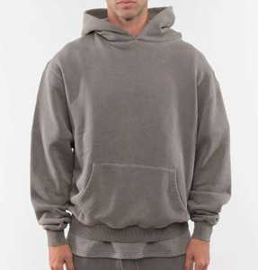 Sweat à capuche surdimensionné en coton polaire Sudaderas Pull en éponge française Sweat à capuche lourd Épaule tombante Sweats à capuche personnalisés pour hommes - Product Image 5